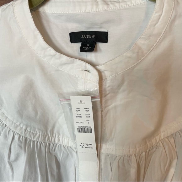 Relisted! J Crew S Cottagecore White Puff Sleeve Cotton Poplin Shirtdress - Picture 11 of 17